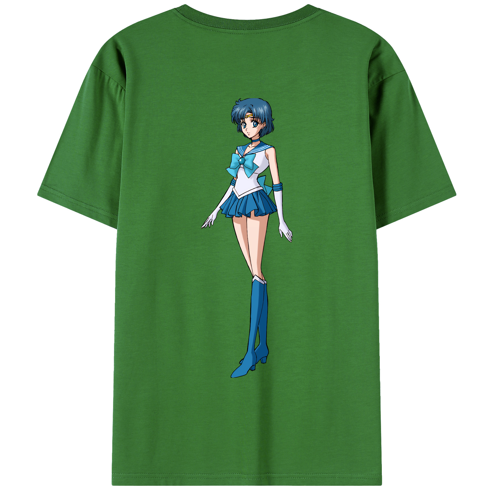 （画像用） 美少女戦士セーラームーン 水野 亜美 みずの あみ Sailor Moon Mizuno Ami レディース半袖Tシャツ(バックプリント)